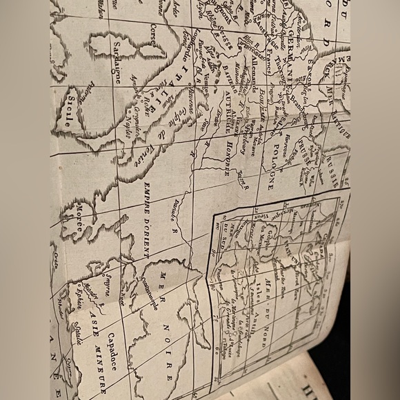 RARE 1825 French Book Histoire History w/Fantastic PULL OUT MAP Cours D’histoire - Picture 13 of 16